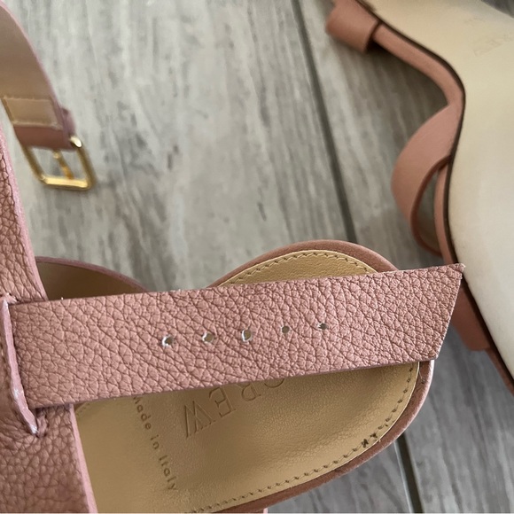 J. Crew Buckled Mid-heel Sandals pink sand size 8.5 - Picture 6 of 9